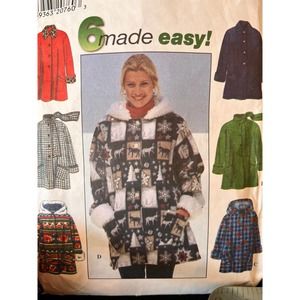 3 Patterns Butterick 5707. 6348. Simplicity 7803 Jackets, Poncho Easy Patterns